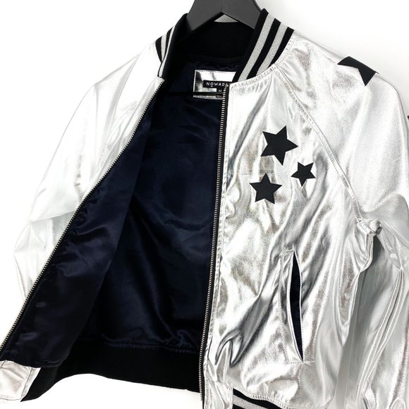 NOWADAYS x SKAI JACKSON Silver Bomber Jacket NWT - Picture 9 of 16